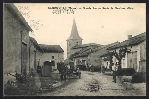 AK Dagonville /Meuse, Grande Rue, Route de Menil-aux-Bois