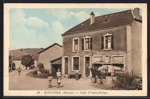 AK Ecouviez /Meuse, Café Franco-Belge