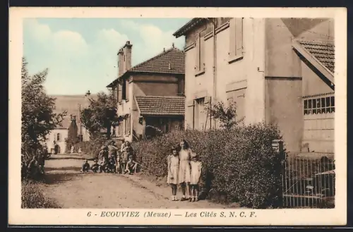 AK Ecouviez /Meuse, Les Cités SNCF