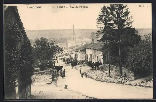 AK Esnès /Argonne, Rue de l`Eglise