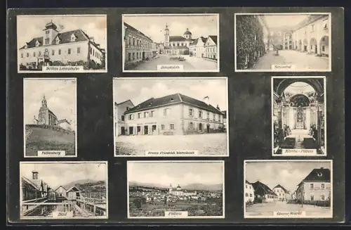 AK Pöllau, Teilansicht mit Schloss, Pöllauberg, Bad