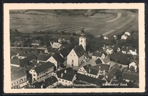 AK Bad Waltersdorf /Stmk., Fliegeraufnahme mit Kirche