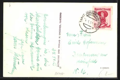 AK St. Johann i. d. Heide, Ortspartie mit Turm