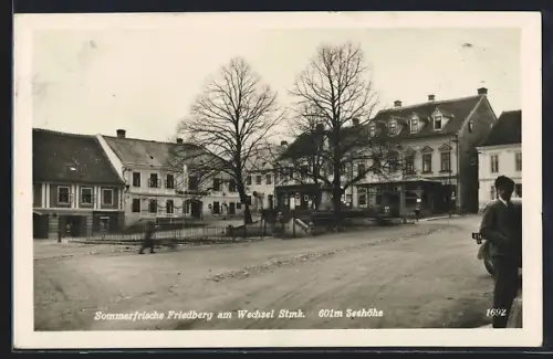 AK Friedberg am Wechsel, Strassenpartie mit Gasthaus