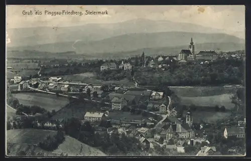 AK Pinggau-Friedberg, Gesamtansicht aus der Vogelschau