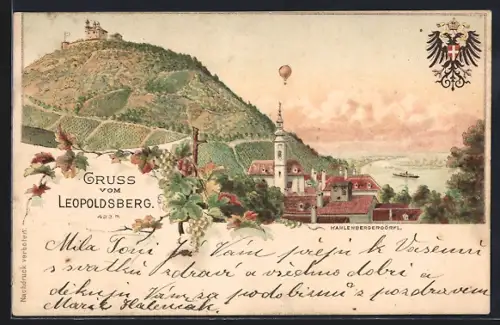 Lithographie Wien-Kahlenbergerdörfl, Leopoldsberg