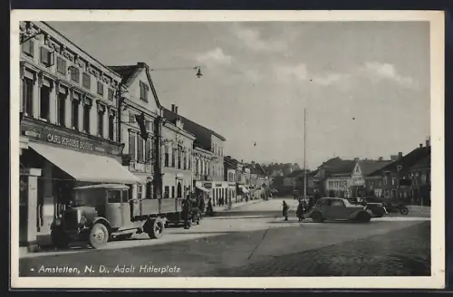 AK Amstetten /N. D., platz mit Geschäften