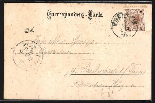 AK Kufstein, Gasthaus Klause, Strassenpartie, Uferpartie