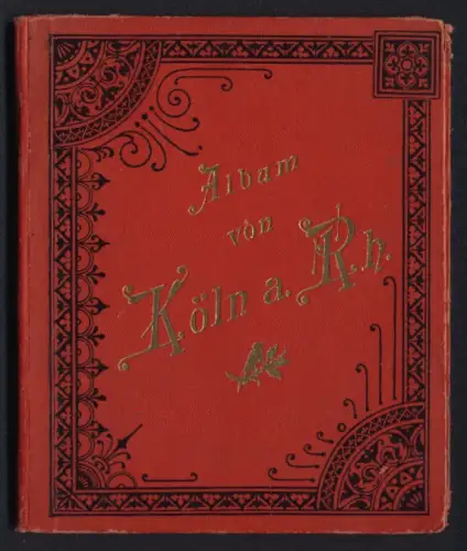 Leporello-Album 24 Lithographie-Ansichten Köln / Rhein, Hauptbahnhof, Dom, Wallraf Museum, Gürzenich, Theater, Panorama