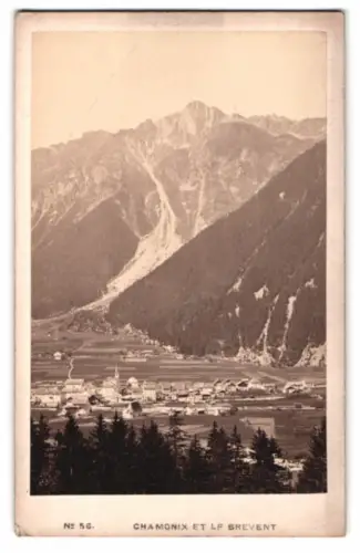 Fotografie Garcin, Geneve, Ansicht Chamonix, CDV mit Blick auf das Tal und die Berge