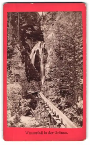 Fotografie Nicolaus Kuss, Mariazell, Wienergasse 61, Ansicht Grünau im Almtal, Wasserfall in der Grünau