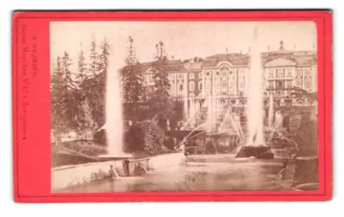 Fotografie A. Felisch, St. Petersburg, Ansicht St. Petersburg, Prachtvolle Brunnenanlage am Schloss Peterhof