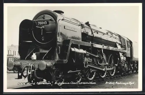 Foto-AK Englische Eisenbahn, Lokomotive No. 70045 Lord Rowalton der British Railway