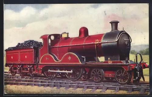 Foto-AK Englische Eisenbahn, Lokomotive No. 14 der Midland Railway