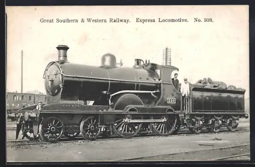 AK Great Southern & Western Railway Express Locomotive No. 308, englische Eisenbahn