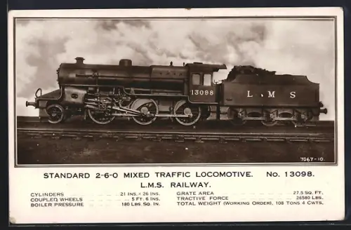 Foto-AK Englische Eisenbahn, Lokomotive No. 13098 der L. M. S. Railway