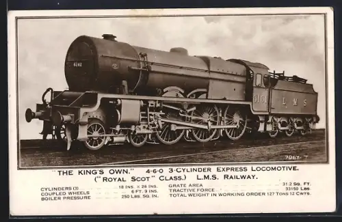 Foto-AK Englische Eisenbahn, Lokomotive No. 6161 The Kings own der L. M. S.