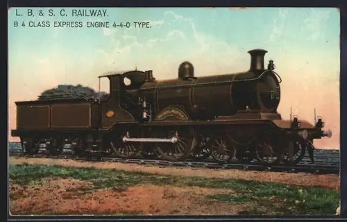 AK L. B. & S. C. Railway, B 4 Class Express Engine 4-4-0 Type, englische Eisenbahn