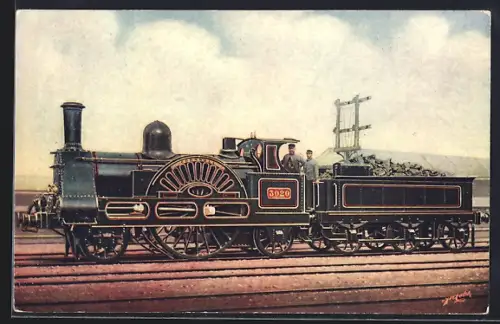 Künstler-AK englische Eisenbahn, L. & N.W.R. Single Express no. 3020 Cornwall