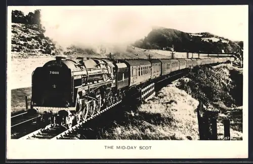 Foto-AK Englische Eisenbahn, Lokomotive No. 71000 Duke of Gloucester