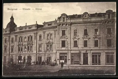 AK Belgrad, Strassenpartie mit Häuserfassaden