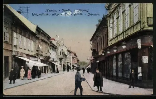 AK Zemun, Passanten in der Herrengasse