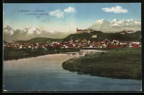 AK Ljubljana / Laibach, Ortspanorama mit Schloss