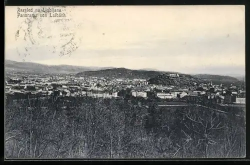 AK Laibach, Panorama aus der Vogelschau