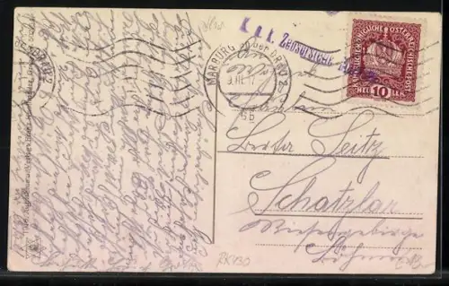 AK Marburg a. Dr., Domplatz, Kasino, Tegetthoffstrasse, Ortsansicht