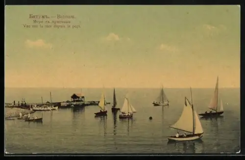 AK Batoum, Vue sur la mer depuis le port