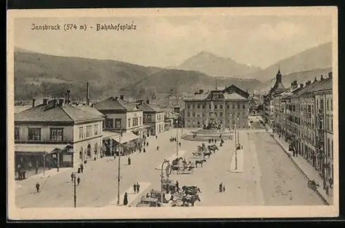 AK Innsbruck, Bahnhof mit Bahnhofsplatz