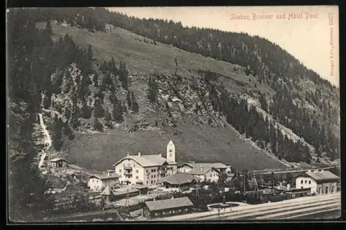 AK Brenner, Bahnhof und Hotel Post