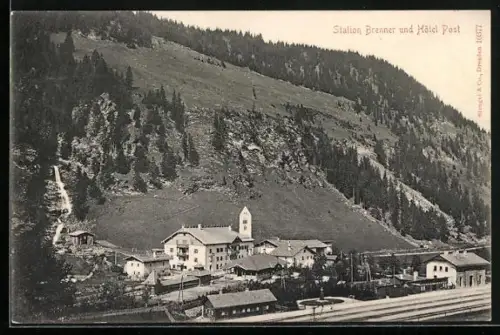 AK Brenner, Bahnhof und Hotel Post