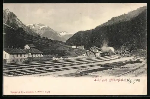 AK Langen, Arlbergbahn, Partie am Bahnhof