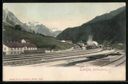 AK Langen, Arlbergbahn, Partie am Bahnhof