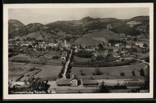AK Türnitz /N.-Oe., Bahnhof und Ortsansicht aus der Vogelschau