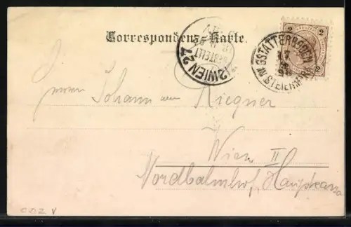 AK Gstatterboden, Bahnhof mit Tamischbachthurm