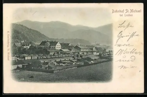 AK St. Michael ob Leoben, Blick zum Bahnhof