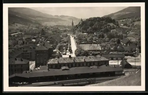 AK Bruck a. Mur, Totalansicht aus der Vogelschau
