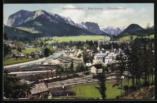 AK Bad-Aussee, Panorama mit Blick auf Unterkainisch