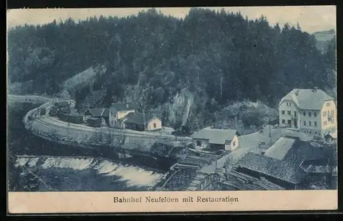 AK Neufelden, Teilansicht mit Bahnhof