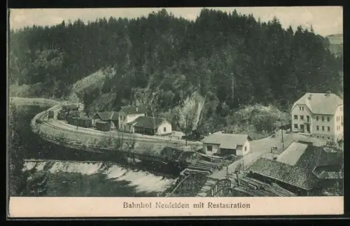 AK Neufelden, Bahnhof mit Restauration