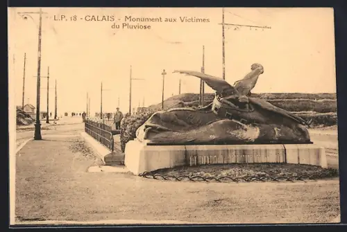 AK Calais, Monument aux Victimes du Pluviose