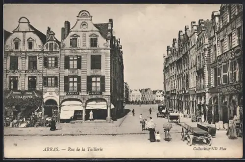 AK Arras, Rue de la Taillerie, Strassenpartie