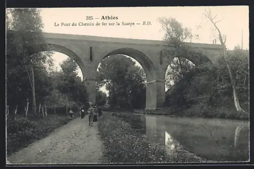 AK Athies, Le Pont du Chemin de fer sur la Scarpe