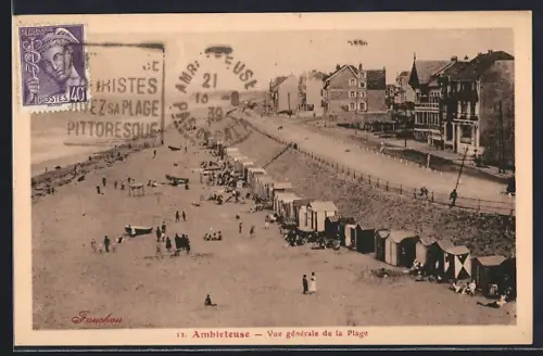 AK Ambleteuse, Vue générale de la Plage