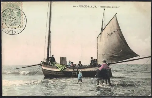 AK Berck-Plage, Promenade en mer