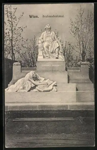 AK Wien, Brahmsdenkmal am Karlsplatz