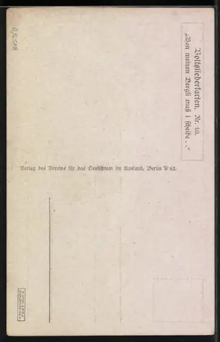 Künstler-AK A. Marussig: Wanderer sagt Lebewohl zu seiner Liebsten