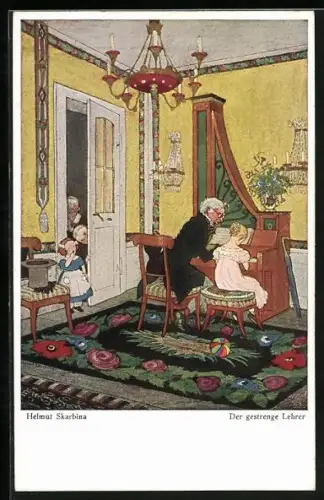 Künstler-AK Helmut Skarbina: Der gestrenge Lehrer
